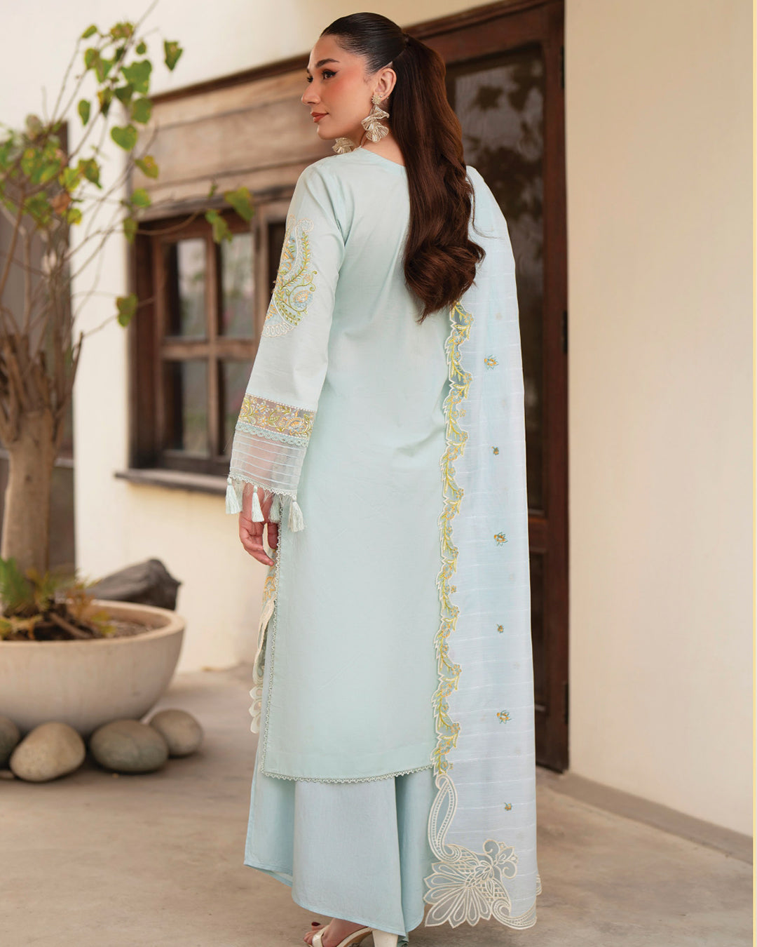 Angan Lawn – Fully Embroidered – Light Sky Blue