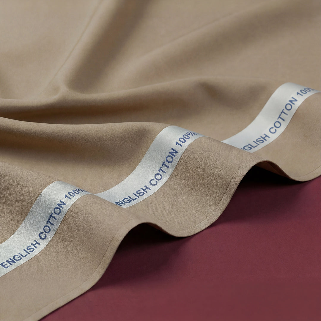 Royals Loom English Cotton Unstitched Suit – Light Brown