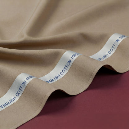 Royals Loom English Cotton Unstitched Suit – Light Brown