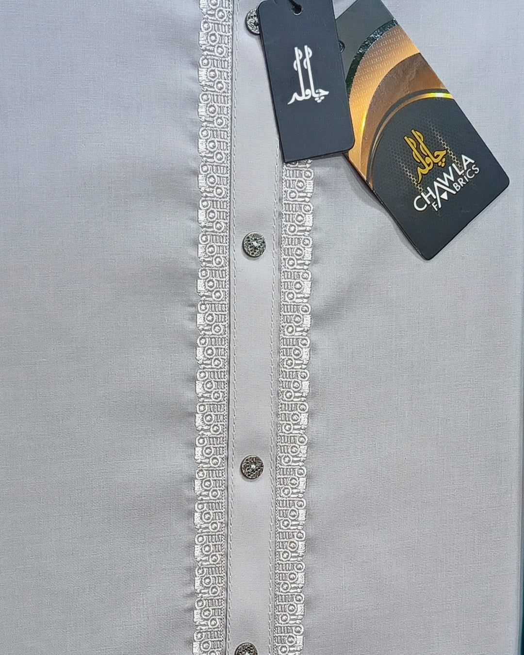 Cool Gray Cotton Embroidery Gala Unstitched Article 408