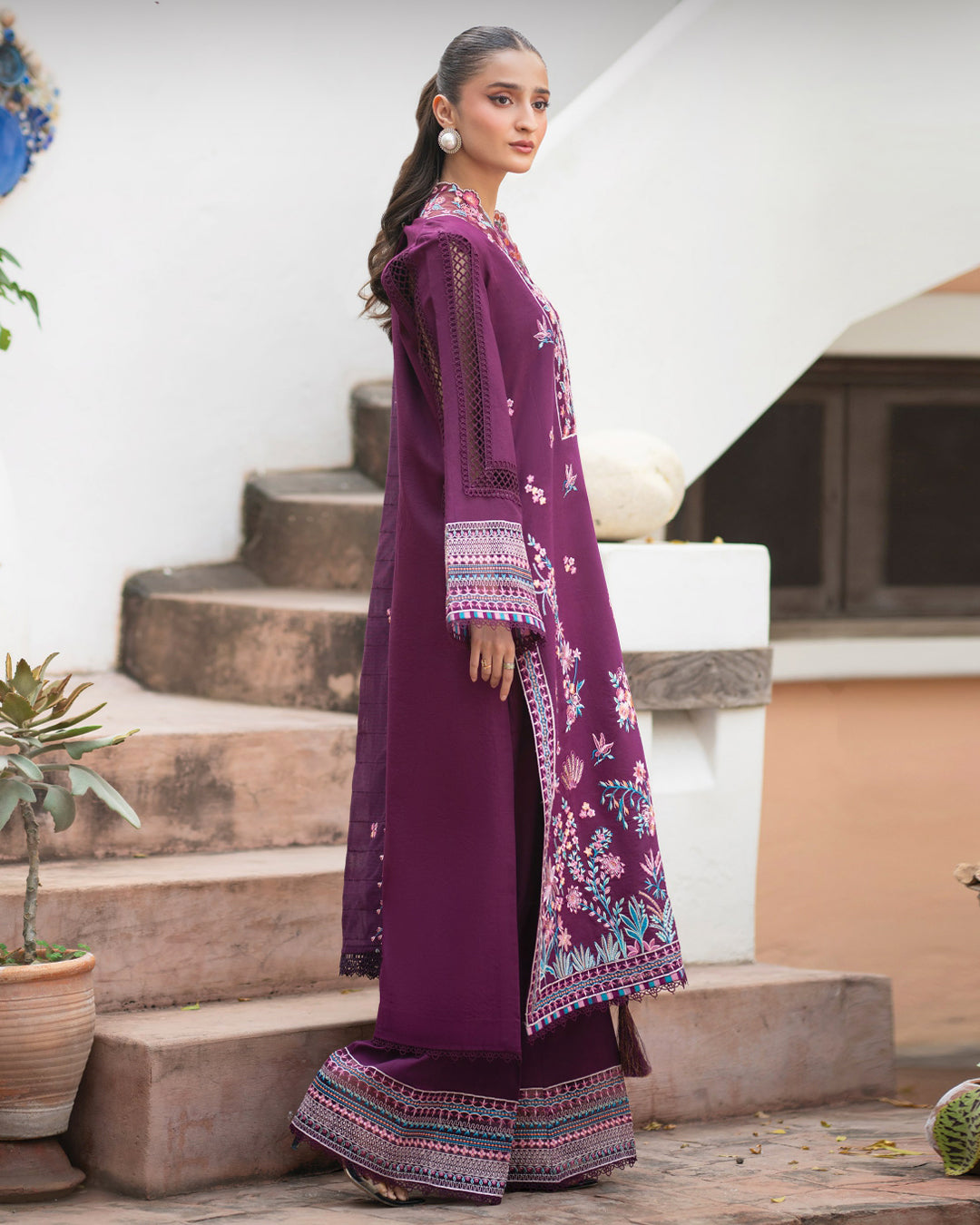 Angan Lawn – Fully Embroidered – Purple