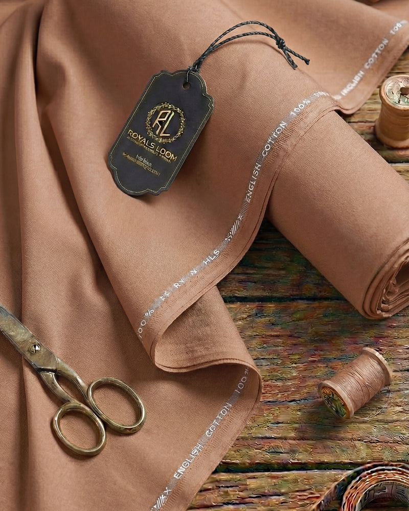 Royals Loom English Cotton Unstitched Suit – Warm Taupe