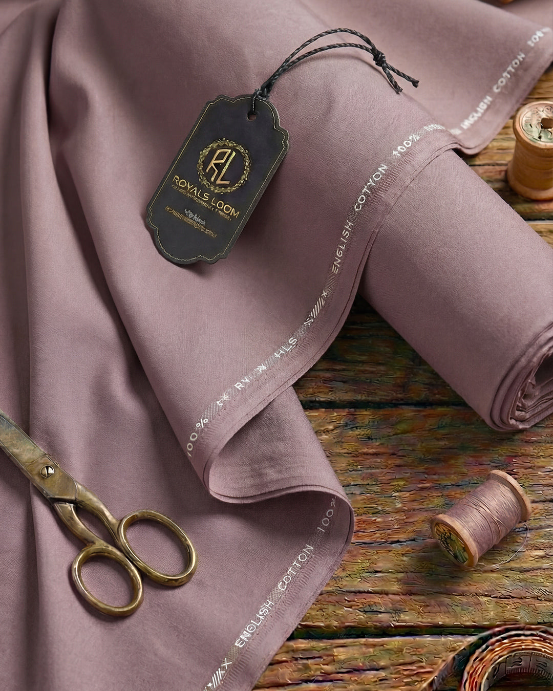 Royals Loom English Cotton Unstitched Suit – Rose Brown