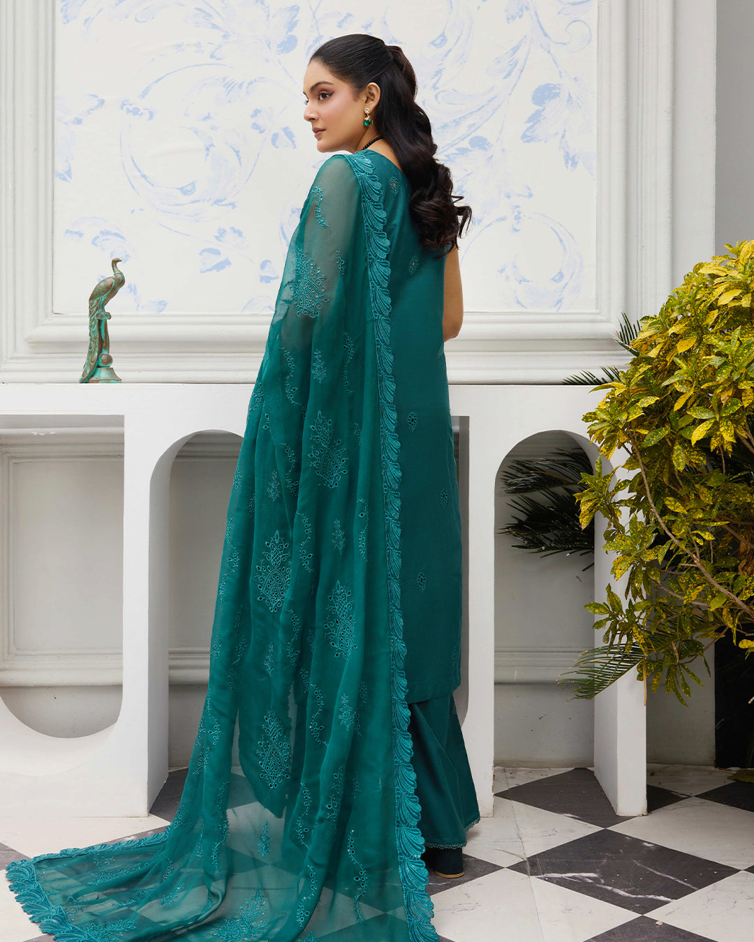 Palwasha Lawn – Fully Embroidered Shirt – Roshan Sea Green