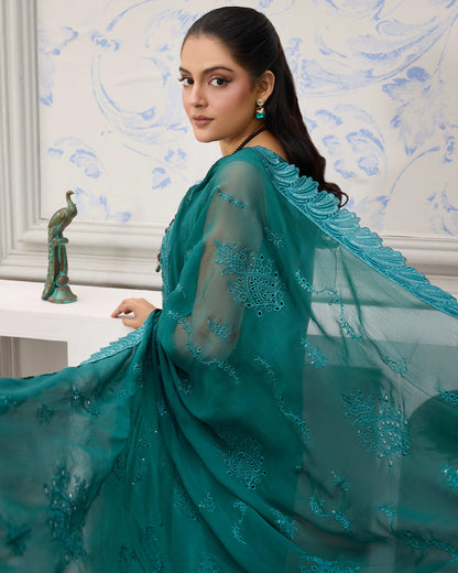 Palwasha Lawn – Fully Embroidered Shirt – Roshan Sea Green