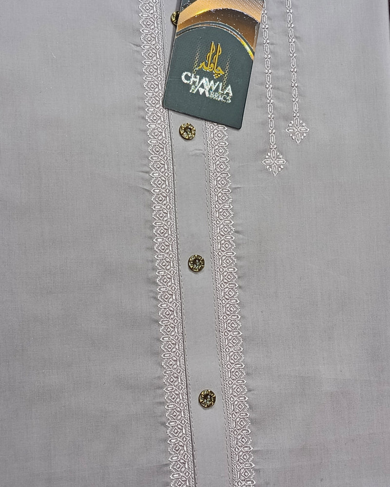 Silver Cotton Embroidery Gala Unstitched Article 404