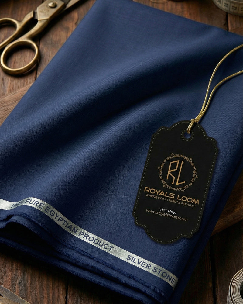 Silver Storm Cotton by Royals Loom – Navy Blue