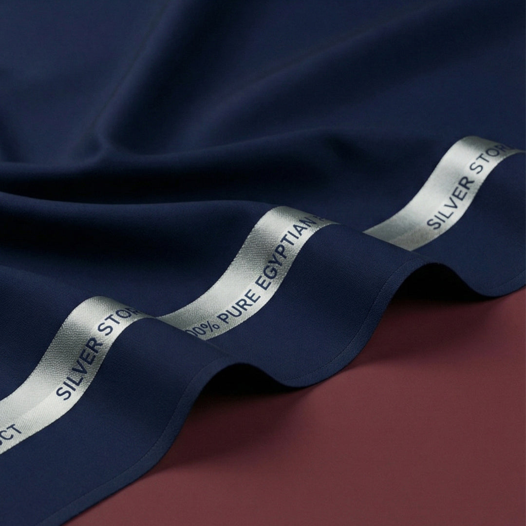 Silver Storm Cotton by Royals Loom – Navy Blue