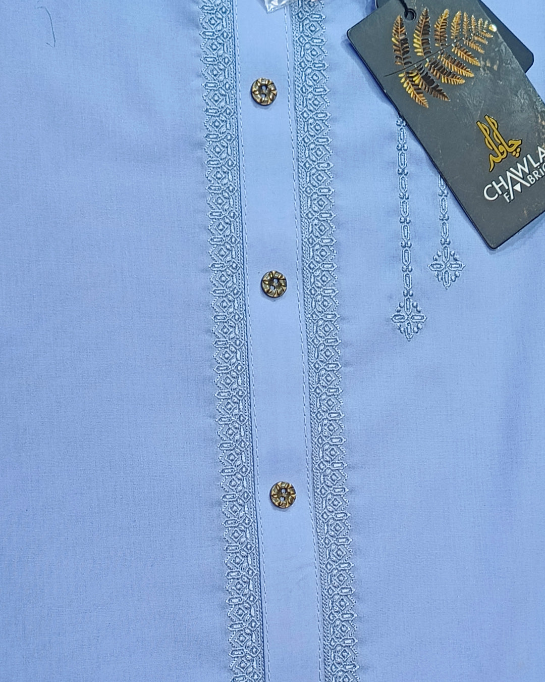 Bright Blue Cotton Embroidery Gala Unstitched Article 404