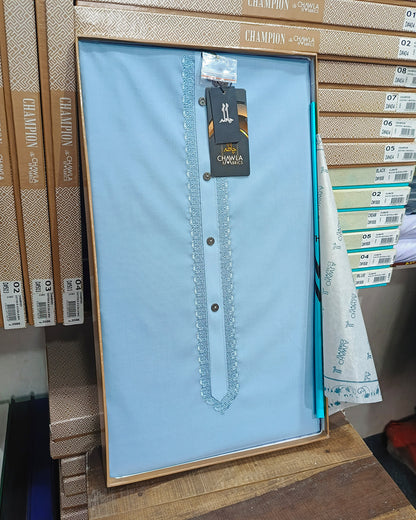 Sky Blue Cotton Embroidery Gala Unstitched Article 408
