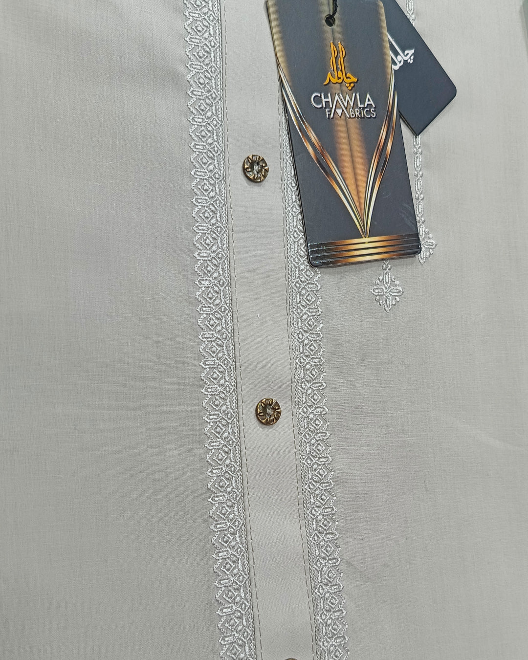 Light Mandi Gray Cotton Embroidery Gala Unstitched Article 404