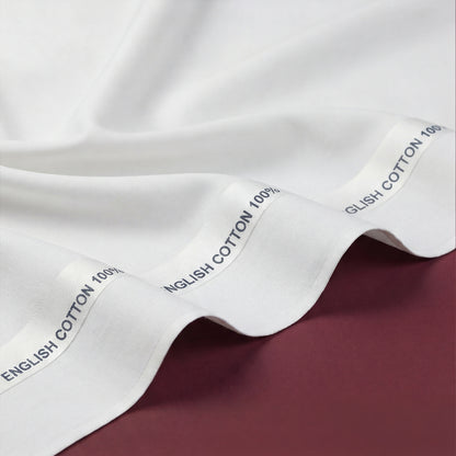 Royals Loom English Cotton Unstitched Suit – White
