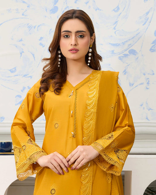 Palwasha Lawn – Fully Embroidered Shirt – Zard Yellow