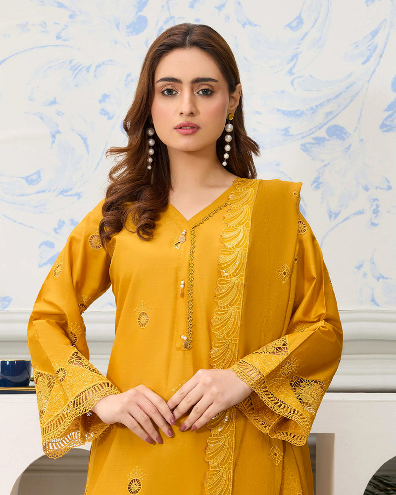 Palwasha Lawn – Fully Embroidered Shirt – Zard Yellow